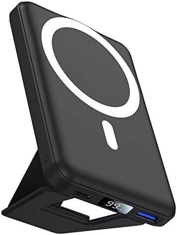 AOGUERBE Magnetic Power Bank, 10000mAh Foldable Wireless Portable Charger