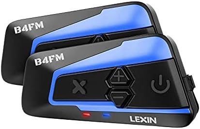 LEXIN Motorcycle Bluetooth Headset with Music Sharing, 2pcs B4FM 10 Riders