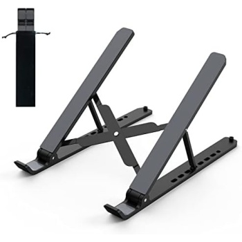 Tonmom Laptop Stand for Desk, Adjustable Riser ABS+Silicone Foldable