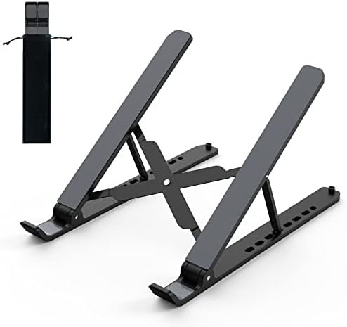 Tonmom Laptop Stand for Desk, Adjustable Riser ABS+Silicone Foldable