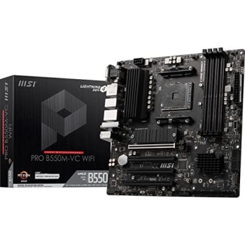 MSI PRO B550M-VC WiFi ProSeries Motherboard (AMD AM4, DDR4, PCIe 4.0, SATA