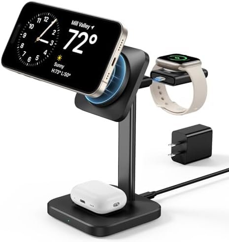 ESR 3-in-1 Charger Stand for Magsafe (HaloLock), Removable Made for Apple Watch