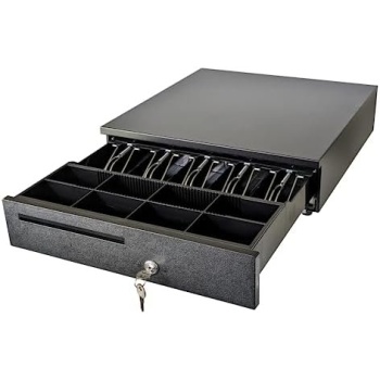 ADD Cash Drawer 16"x16.5"x4" POS Cash Box with Cash Register Till Tray