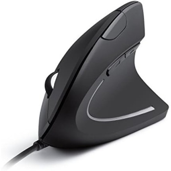 Anker® Vertical Ergonomic Optical Mouse, Wired, USB, 5 Buttons - Black